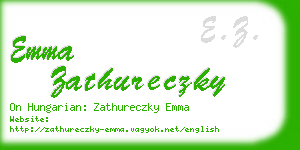emma zathureczky business card
